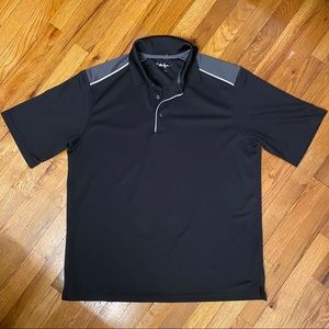 Walter Hagen Golfer Black Grey Shoulder Wrinkle Free Polo Shirt Size XL